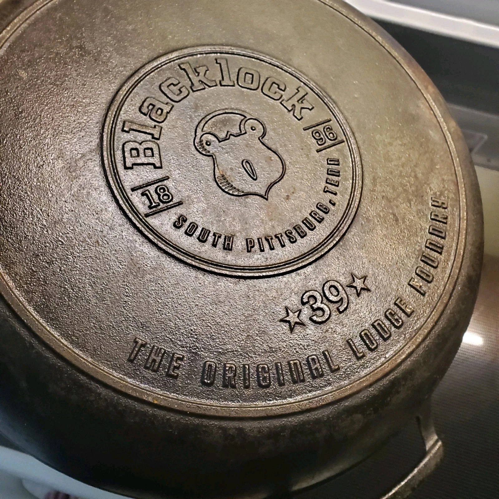 Vintage Lodge Blacklock # 39 Cast Iron Skillet 12" MADE IN USA