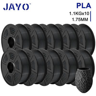 JAYO 10KG PLA 3D Printer Filament PLA Black 1.1KG/Set 1.75mm Fits Most FDM Print