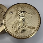 Bulova 70's Desk Manual Wind Up Alarm Clock Lady Liberty Stacked Coins Works — photo 3
