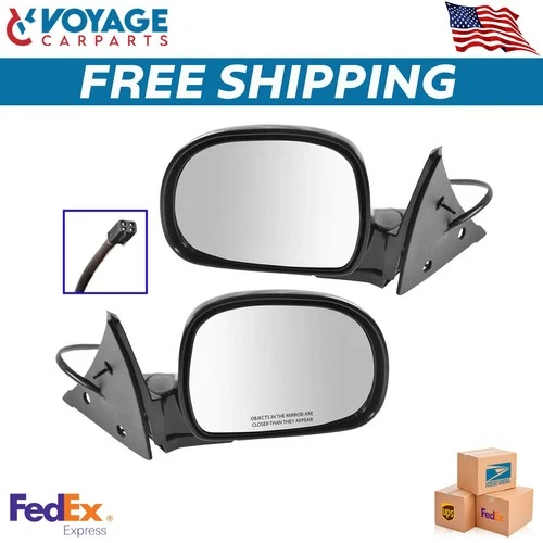 New Black Power Side View Mirrors Left & Right Set For 94-97 Chevy S10 GMC Jimmy