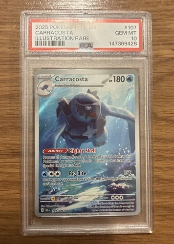 Pokemon 2025 Carracosta 107/086 Illustration Rare Black Bolt GEM MINT PSA 10