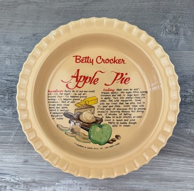 Vintage 1970s Betty Crocker Ceramic Apple Pie Dish Recipe Plate - 11  Fluted