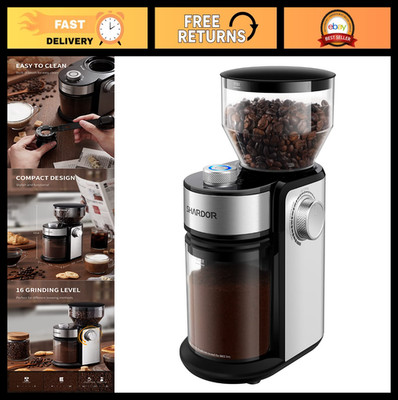 Electric Burr Coffee Grinder - Adjustable Mill with 16 Grind Settings for 2-14 C