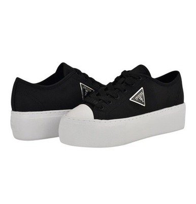 Guess  Joezi Platform Black Women s 8.5M Fashion Sneakers Triangle Logo Plaque