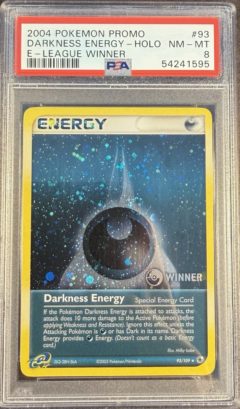 2004 Pokémon EX Ruby & Sapphire 93 Darkness Energy Holo Winner PSA 8 NM-MT