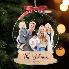 Personalized Acrylic Christmas Tree Ornament, Family Names Holiday Hanging