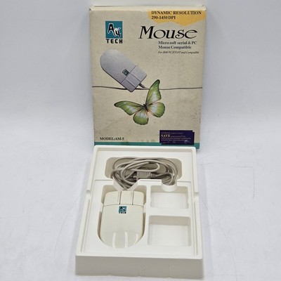 A4 Tech PC Computer Mouse Model AM-5 Vintage 3 Button Wired w/Box - Tested