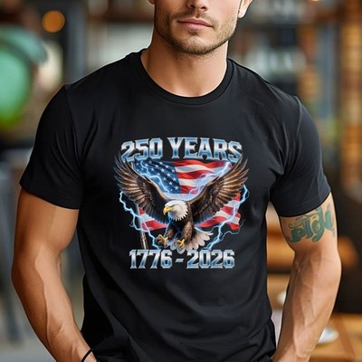 American Bald Eagle 1776-2026 250th Anniversary USA Patriotic T-Shirt
