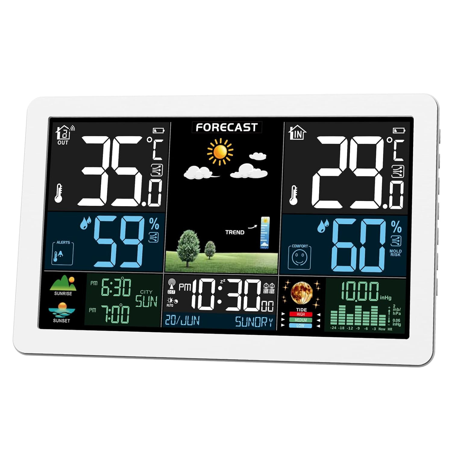 Stazione Meteo Wireless Barometro Digitale LCD Orario Radiocontrollato