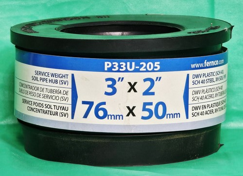 ***Fernco P33U-205 Schedule 40 PVC Donut Fitting (3" x 2" ) Compression
