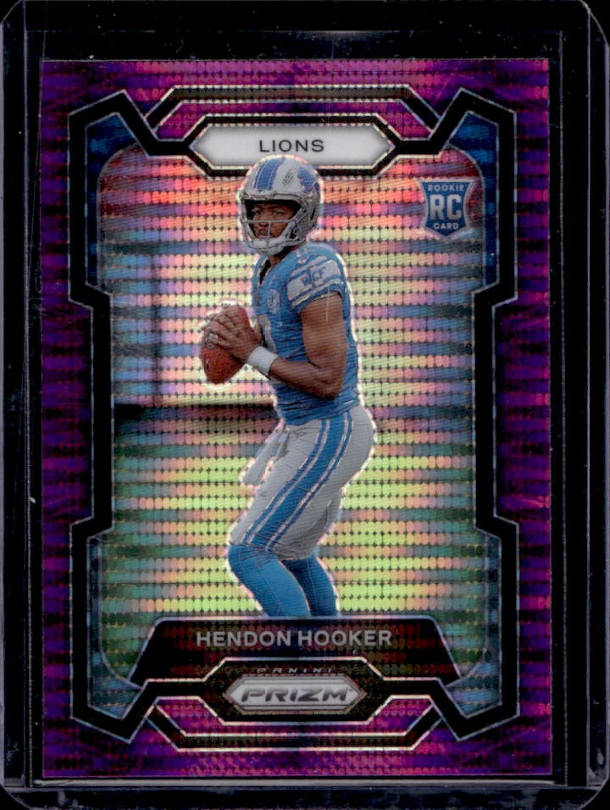 2023 Prizm Hendon Hooker RC Purple Pulsar Rookie #329 Lions