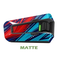For Cardo Packtalk Edge Neo Pro Stickers Matte Wrap Decals Red Blue Battle