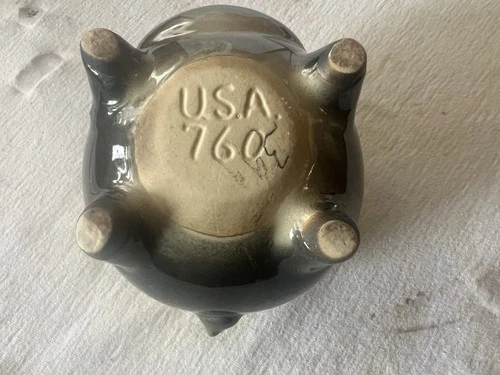 Shawnee Pottery Pig Planter Green Brown USA MCM Succulent #760 Vintage 1950's