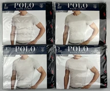 Polo Ralph Lauren Mens Slim Fit Black Cotton Crew 3 Pack T-Shirts Size Medium