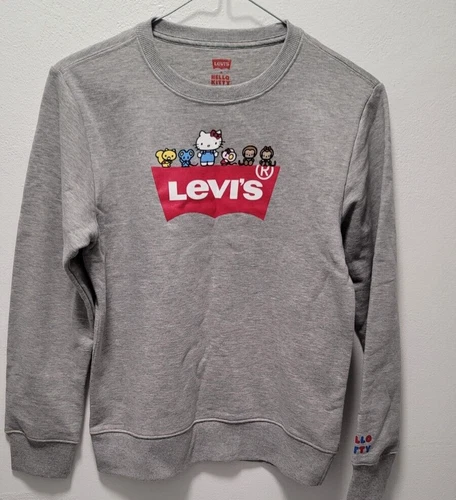 NWT Levis X Hello Kitty Sweatshirt Gray Size Girls X-Large