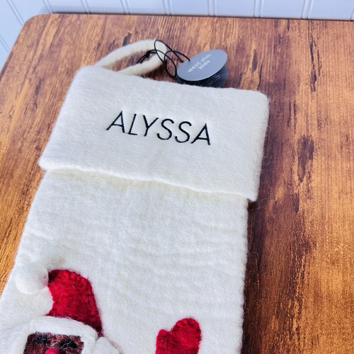 ALYSSA West Olmo BABBO NATALE Calza di Natale in Feltro Vacanze Nuova senza etichette - Foto 3 di 8