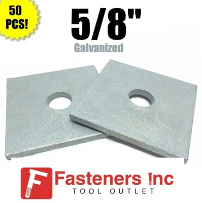 #ad Qty 50 5 8quot; x 3quot; x 1 4quot; Thick Approx Square Bearing Plate Washer Galvanized $83.99