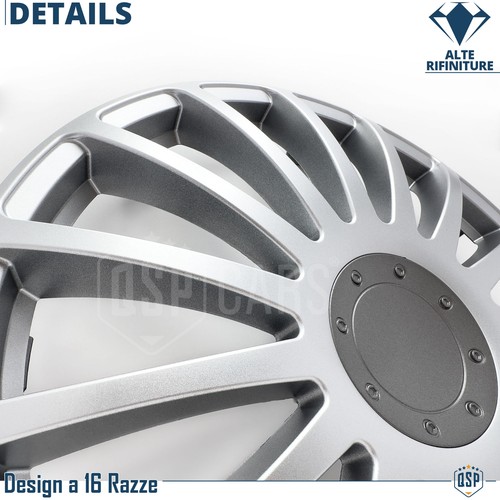 4 Copricerchi per Ford Ranger 1 02-06 16'' Pollici Coppette Silver 16 Razze MADE - Foto 7 di 13