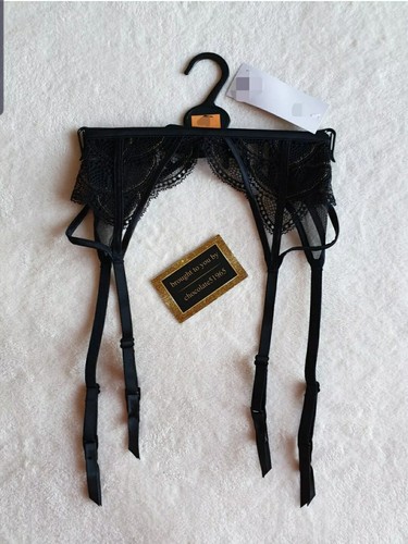 NEU M&S ""THE SPARKLE LACE COLLECTION"" HOSENTRÄGER GÜRTEL GRÖSSE 10 in SCHWARZ & GOLD MIX - Bild 3 von 7