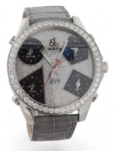 JACOB & CO. 5 Five Time Zone AUTOMATIC - Diamond Dial & 3ct Diamond Bezel - 47mm - Bild 7 von 24