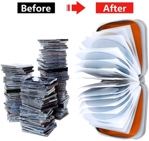 Funda de CD de 34 capacidad para coche hogar viaje portátil estuche de CD almacenamiento grande - Imagen 7 de 9