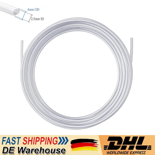5m PTFE-tube/Schlauch, ID 2,5 x 4mm für 1.75mm Creality K1, Weiß, 300°C