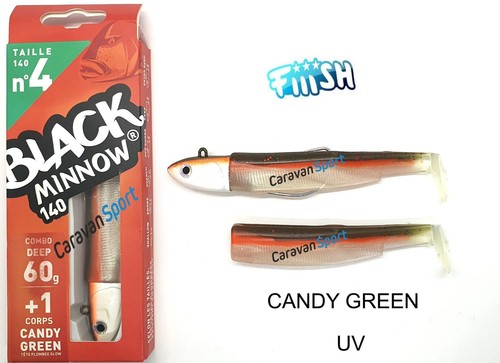 FIIISH BLACK MINNOW COMBO 140 N 4 SILICONE ARTIFICIALE 40 60 gr ESCA SPINNING - Foto 7 di 11