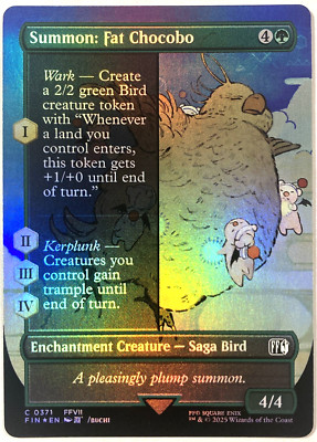 MTG Summon: Fat Chocobo (Borderless Foil) Final Fantasy 371 FFVII FF7 NM