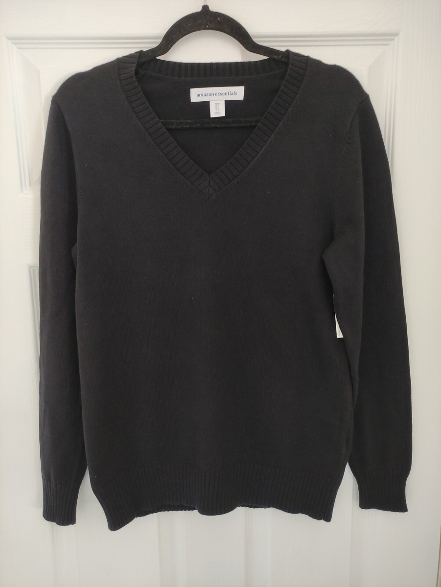 Amazon Essentials Women's 100% Cotton Long-Sleeve V-Neck Jumper Size M