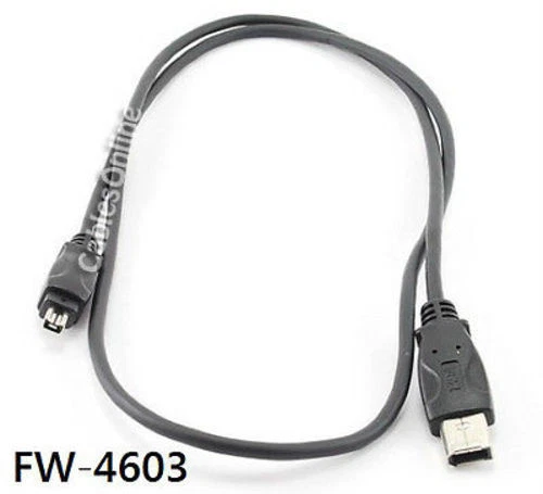 3ft. IEEE 1394 Firewire 6 Pin to 4 Pin M/M Cable, Black