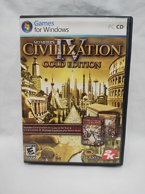 Sid Meier's Civilization IV Gold Edition PC Video Games With Manual Poster Chart