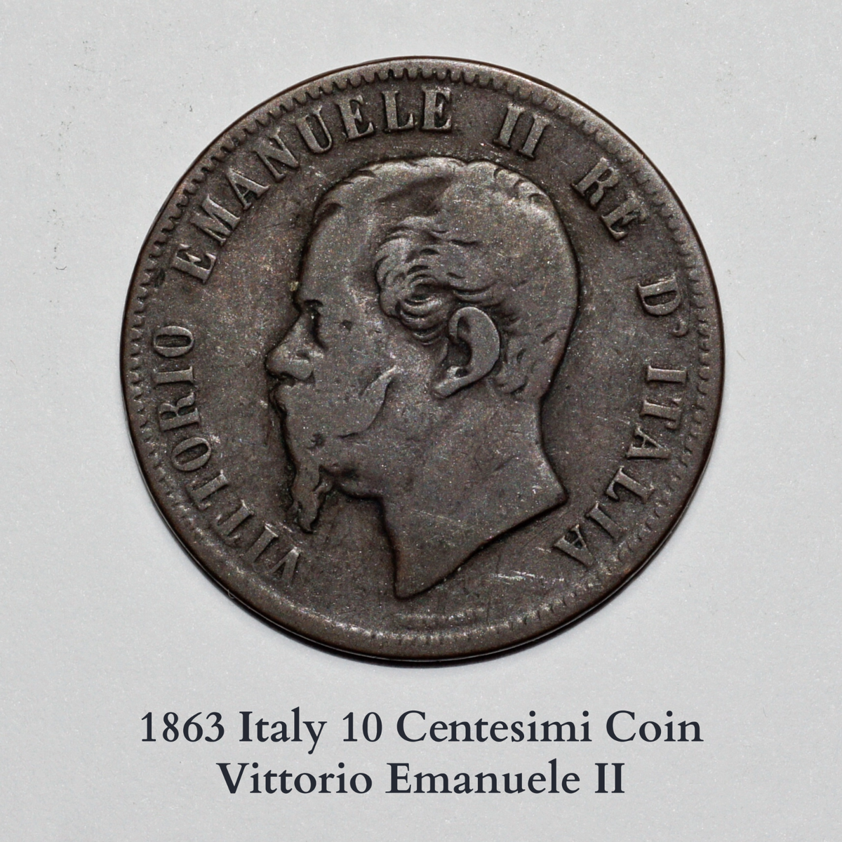 ミドリムシ 1863 Italy 10 Centesimi Coin - Vittorio Emanuele II #94 | eBay