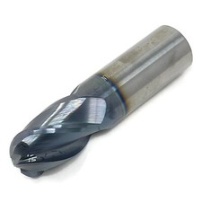 1" Solid Carbide Ball End Mill, 4 Flute, TiAlN Coated, S/E, Center Cutting