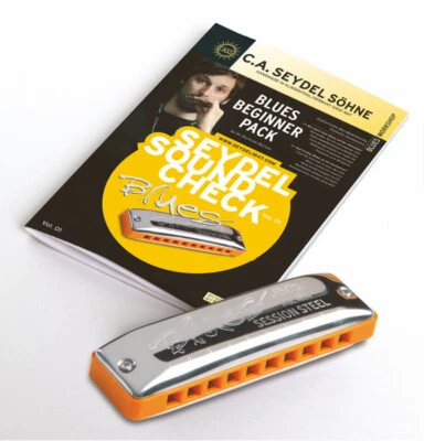 C.A. SEYDEL SÖHNE C.A.Seydel Blues Beginner Pack Session STEEL Soundcheck Vol.1 Harmonica NEW