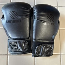 Sanabul Essential Gel Boxing Kickboxing Punching Bag Gloves, 12 oz. All Black