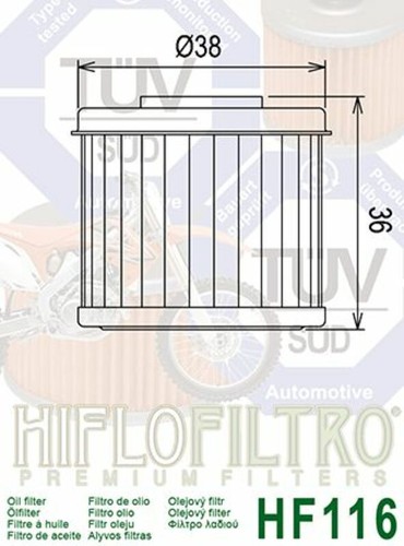 Hiflo Ölfilter HF116 Für Hm - Schlot Für HONDA Für Husqvarna Für Polaris - 第 2/7 張圖片