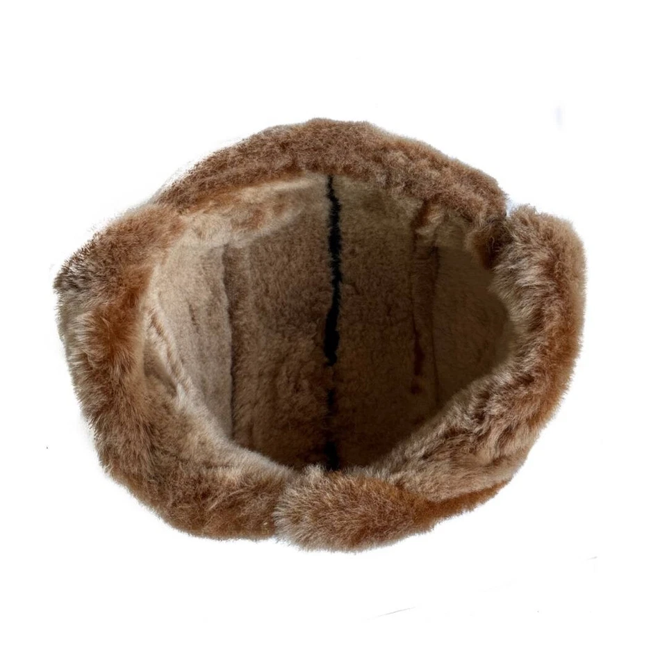 Handmade Russian Real Sheepskin Shearling Trapper Hat Ushanka Aviator - Image 4 of 4