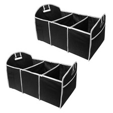 2er Set Kofferraumbox Autobox 57x33x32 cm Kofferraumtasche Faltbox Schwarz