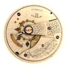 WALTHAM 18S 17J GRADE No. 825 PW POCKET WATCH MOVEMENT DIAL 1883