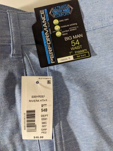 NEW Size 54 Big Mens Roundtree & Yorke Ultimate Performance Shorts 7"I Riviera - Picture 8 of 8