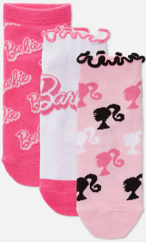 BARBIE 3PK GIRLS TRAINER ANKLE SOCKS LICENSED PRIMARK AGES 2-11+ YEARS
