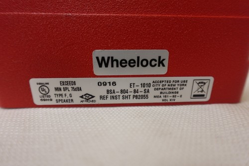 EATON COOPER 103135 WHEELOCK ET-1010-R FIRE ALARM WALL SPEAKER RED - NOS - Picture 14 of 24