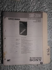 Sony srf-20w service manual original repair book stereo fm radio walkman