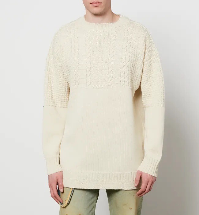 NWT $1150 Maison Martin Margiela Off White Fisherman Knit Sweater