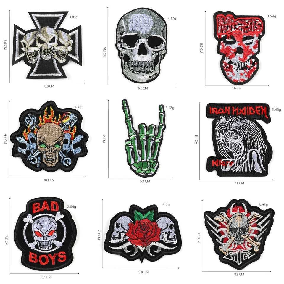 20 Pieces Rock Punk Band Patch Embroidered Iron-on Patches for Halloween Jackets - Image 3 of 4