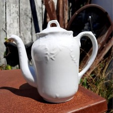 Fine Porcelain Teapot Cmielow White Porcelain Teapot Embossed Wine Grape Vine Ma
