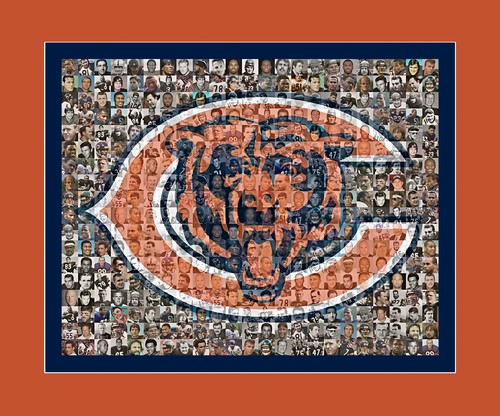 Chicago Bears Mosaic Art 100+ Past and Present Players NFL Wall Print Gift - Picture 7 of 13