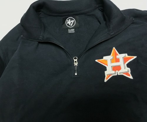 Houston Astros Jacket Mens Extra Large 2XL Blue 1/4 Zip Pullover Sweatshirt 47 - Picture 3 of 8