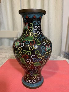Real Antique Chinese Cloisonne Vase Handmade Rare Excellent Marked