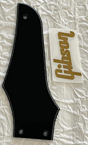 New Great-For Gibson Firebird Truss Rod Cover+Gold Decal Guitar Pickguard Black